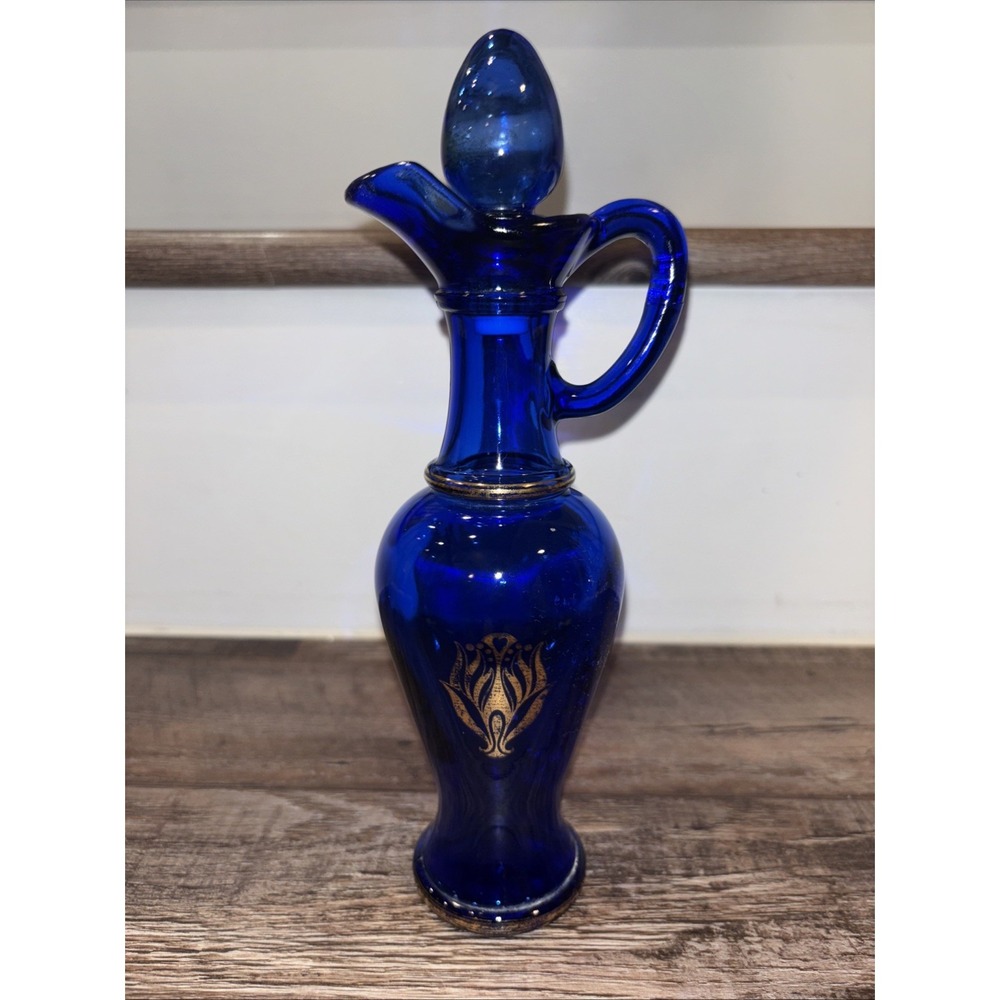 Vtg Avon Cobalt Blue Glass Bottle 1970's